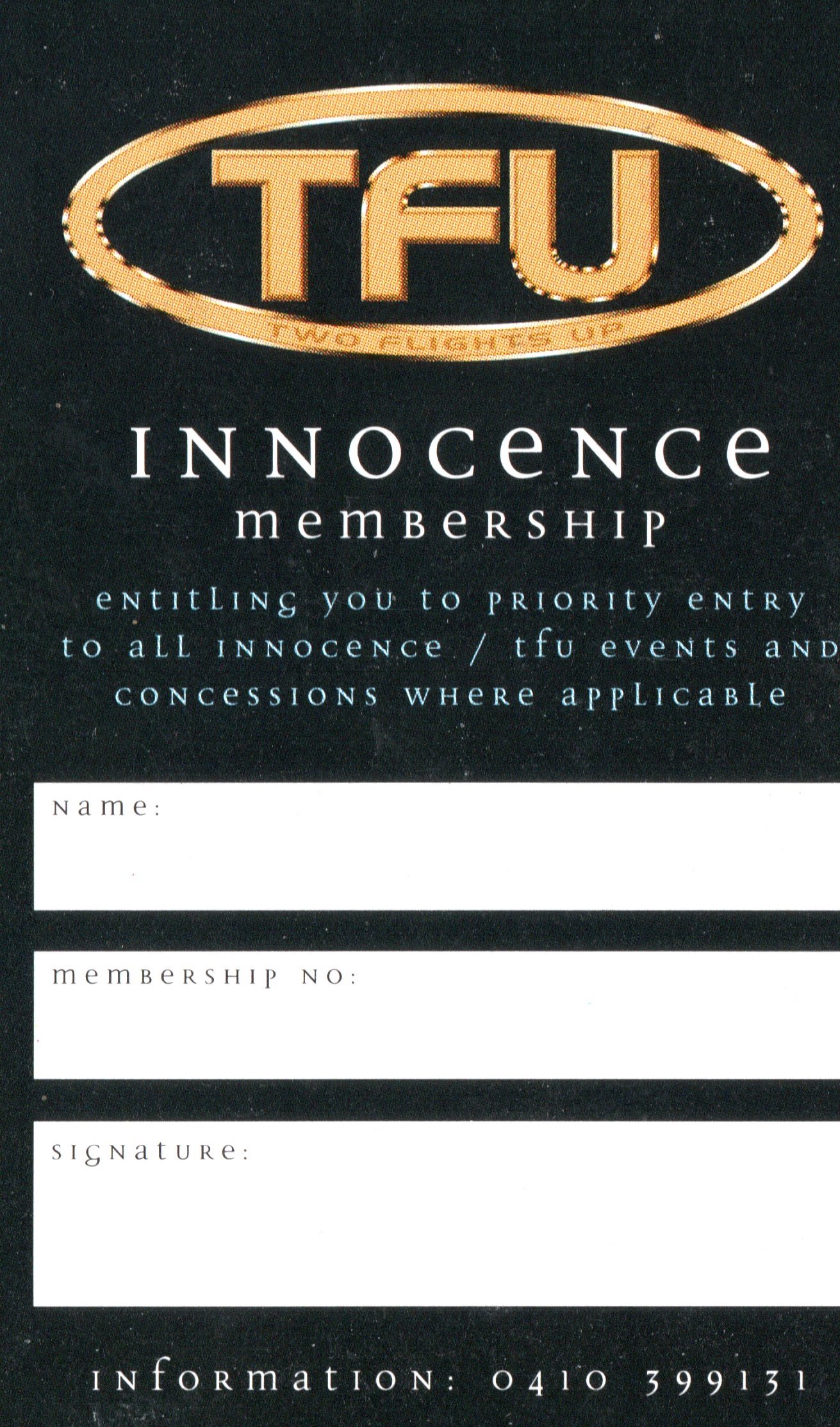 BOXED97 - Norman H - Innocence #One [Two Flights Up]Member Card.jpg