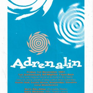 Adrenalin - High On Life @ Castle Hall Cheshire - 1st November 1991 - Single sided flyer.jpg