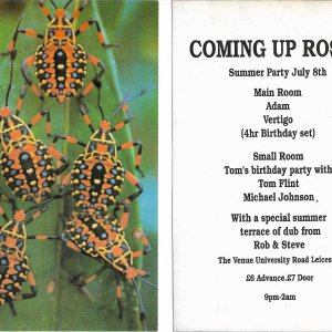 Coming Up Roses - Summer Party @ The Venue - University Road - Leicester - 8th July 199? (A&B Side) .jpg