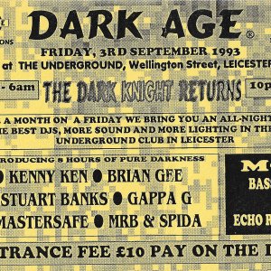 Dark Age @ The Underground - Leicester- 3rd September 1993 - Single Sided Flyer..jpg