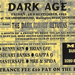 Dark Age @ The Underground - Leicester- 3rd September 1993 - Single Sided Flyer..jpg