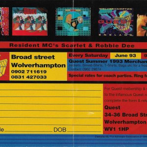 Quest - Wolverhampton - 5th June 1993 - Back.jpg