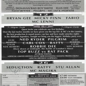 Quest - Biggest Birthday Party - Wolverhampton - 5th September 1992 - B .jpg