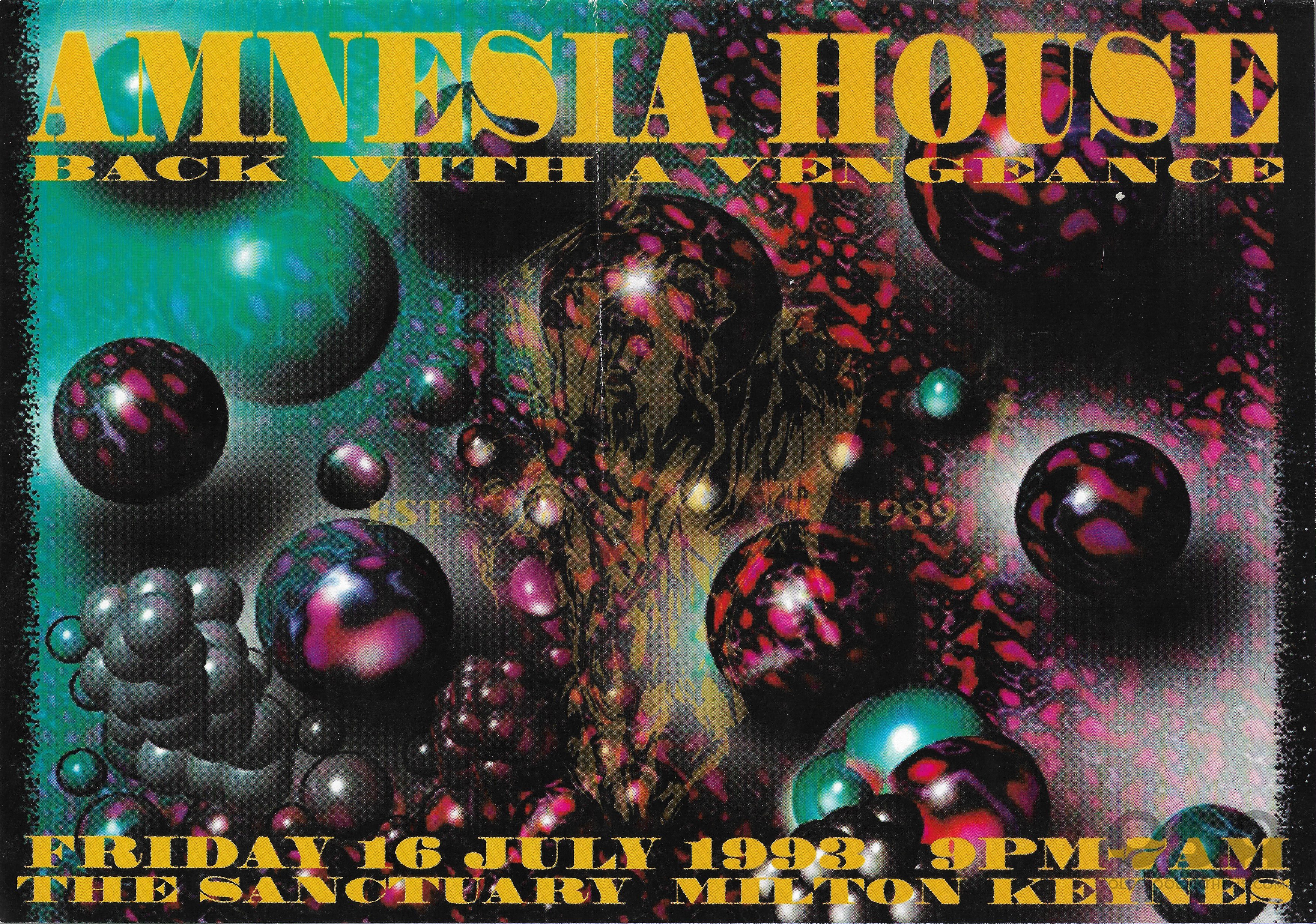 Amnesia House - Back With A Vengeance @ The Sancturay - Milton Keynes 16th July 1993 - Front .jpg