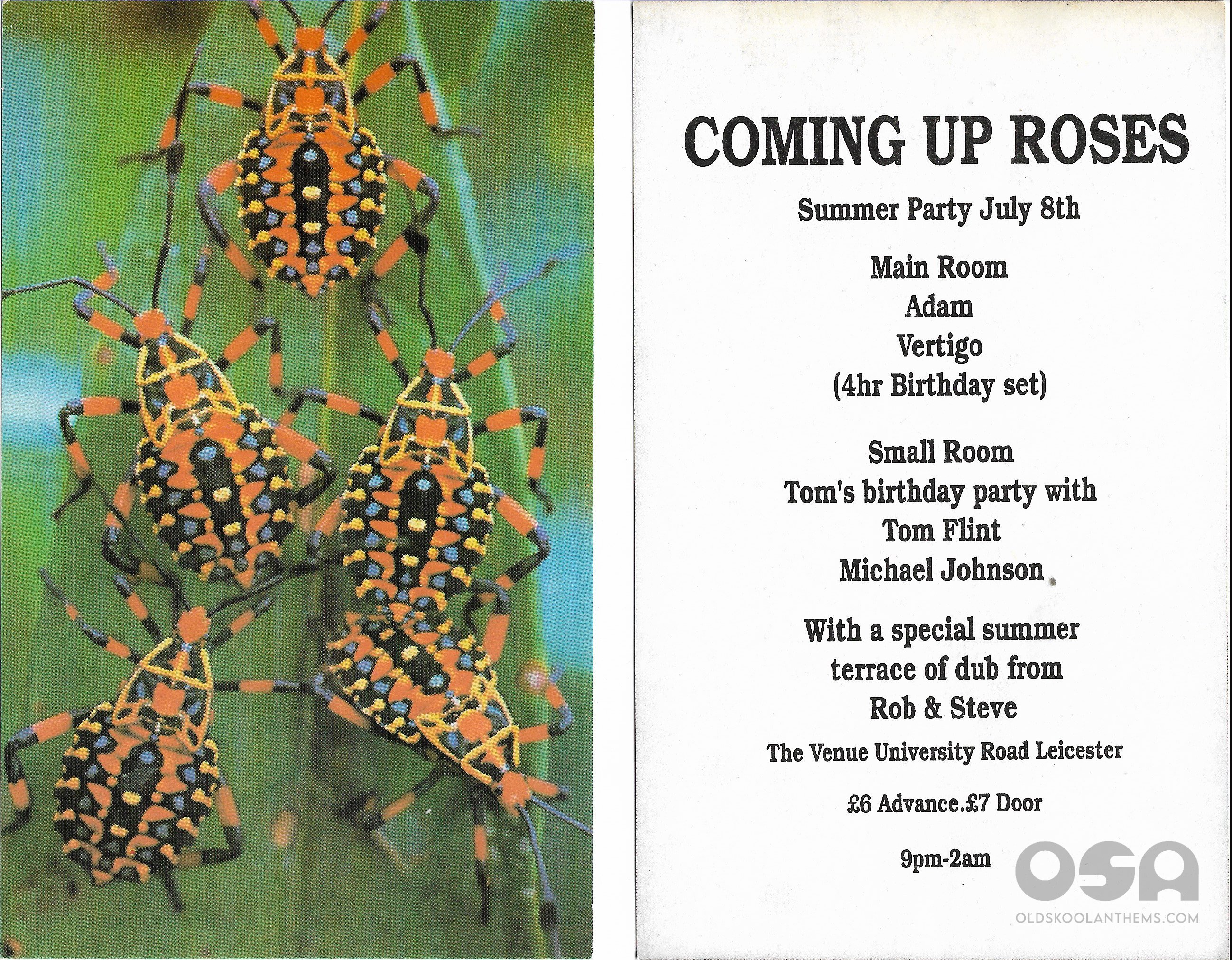 Coming Up Roses - Summer Party @ The Venue - University Road - Leicester - 8th July 199? (A&B Side) .jpg