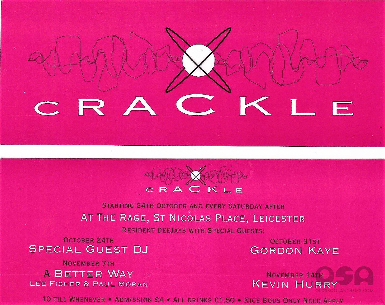 Crackle @ The Rage - Leicester - 24th October 199? (A&B Side) .jpg