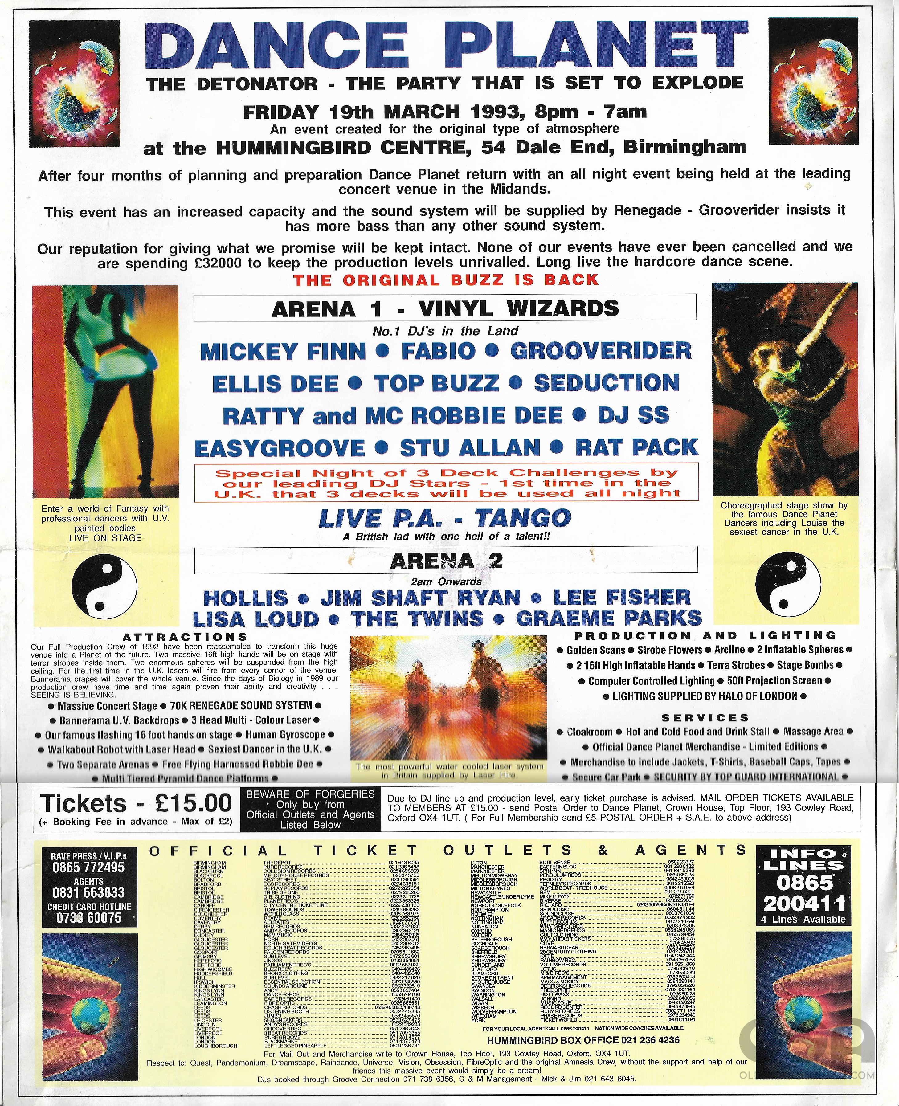 Dance Planet -The Detonator - @ The Hummingbird - Birmingham - 19th March 1993 - B .jpg