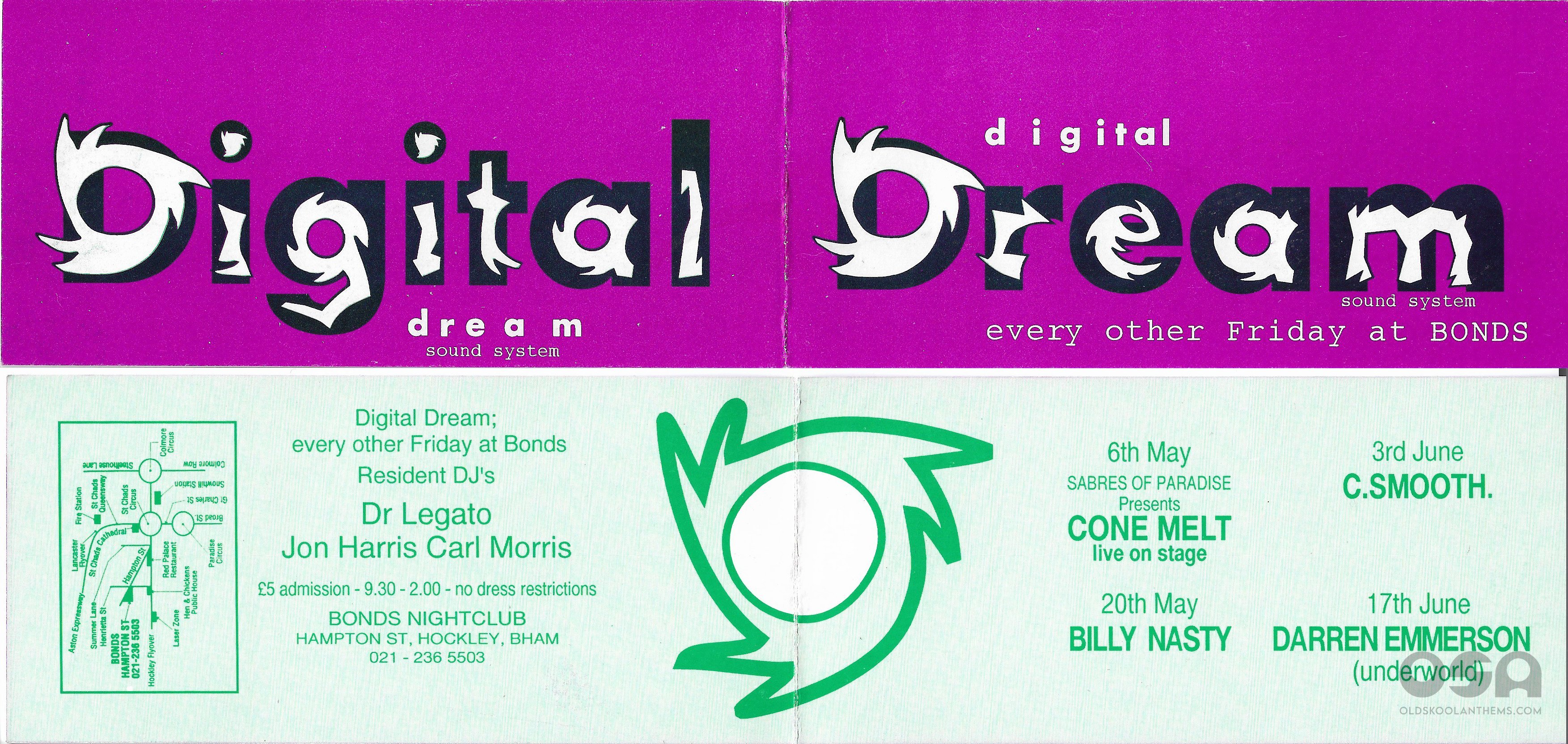 Digital Dream @ Bonds Birminham - 6th May 199?  (A&B Side) .jpg