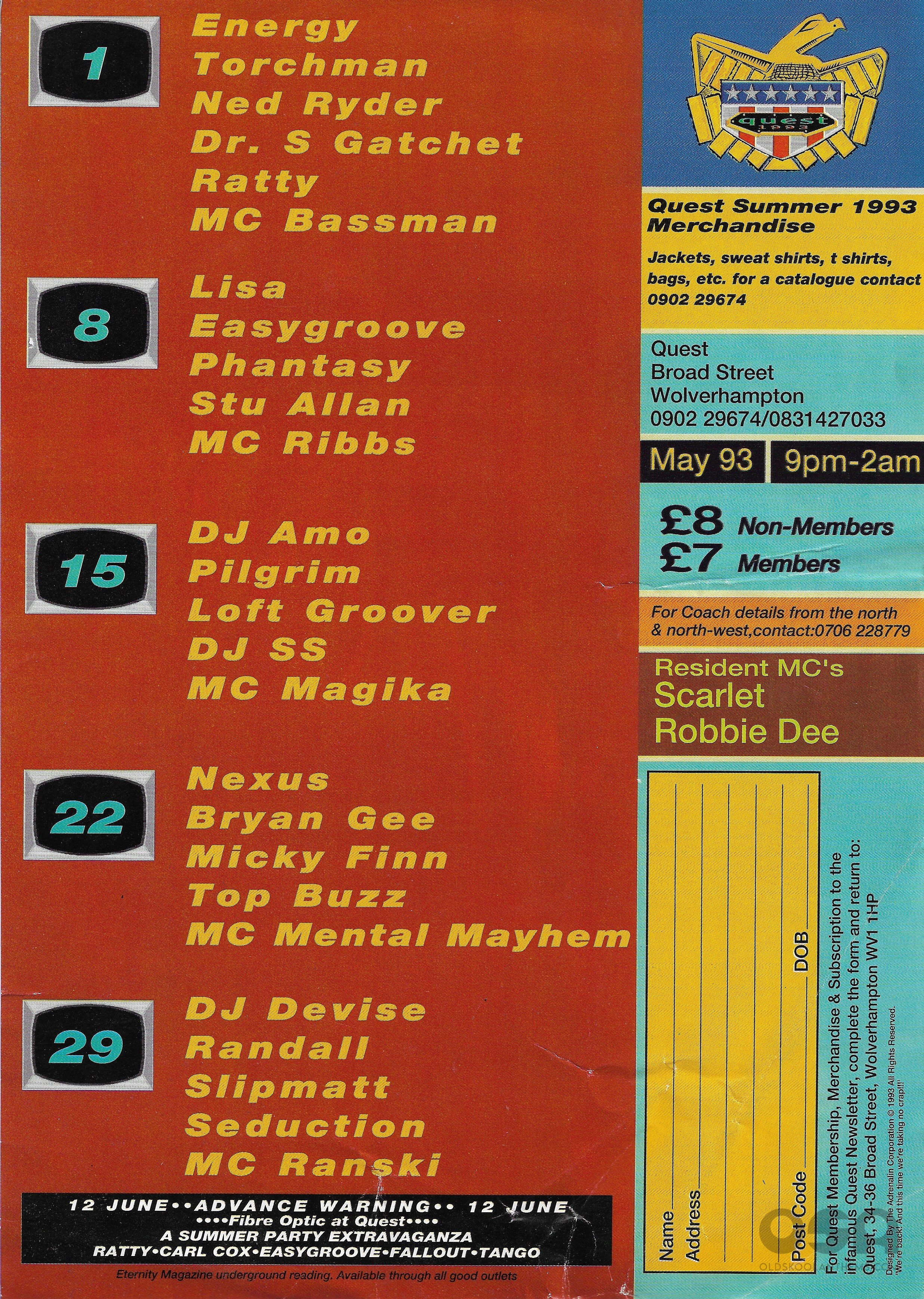 Quest - Turn On Tune In Drop Out - Wolverhampton - 1 May 1993  - B .jpg