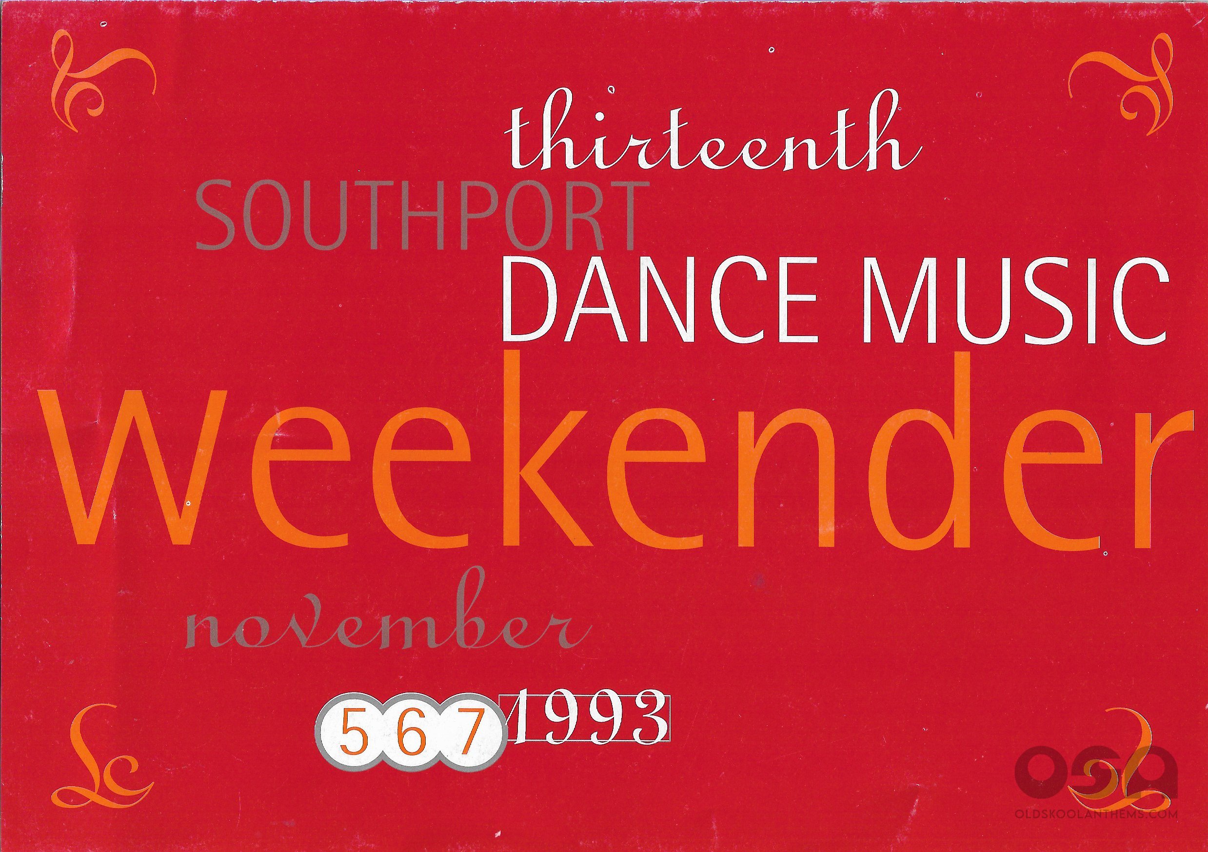 Southport Dance Music Weekender @ Pontins - 5th November 1993 - Front .jpg
