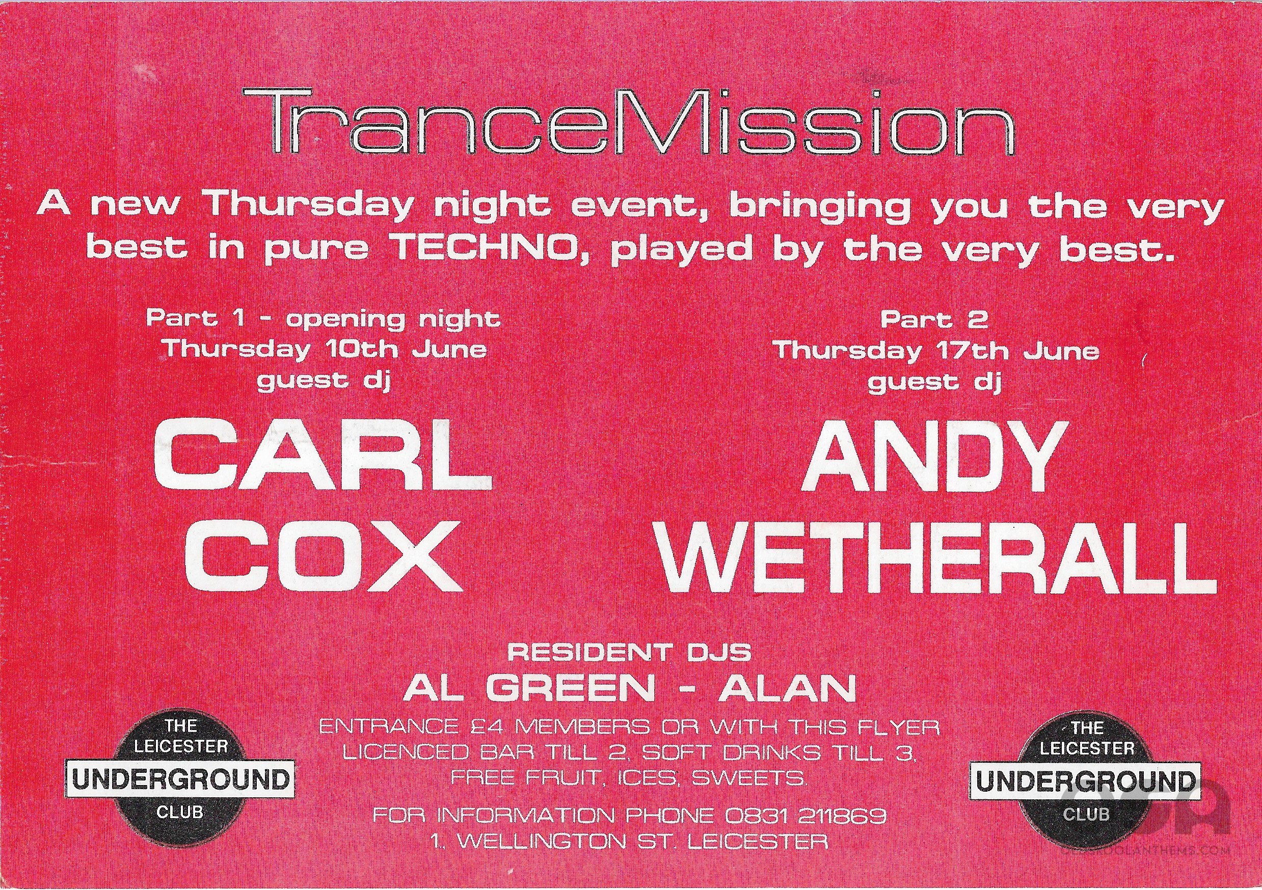 TranceMission @ The Leicester Underground Club - 10th June & 17th June 1993 - B .jpg